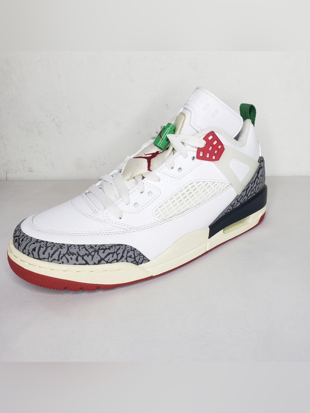 Nike Jordan ONE LEFT SHOE ONLY White Sneaker Red, Green Accents REPLACEMENT